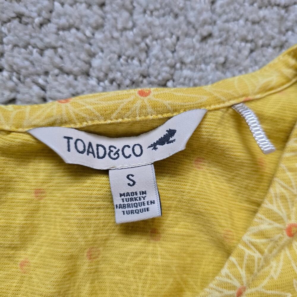Toad & Co Laurel Dress Yellow Daisy Floral Tencel Organic Cotton Size S - Picture 4 of 10